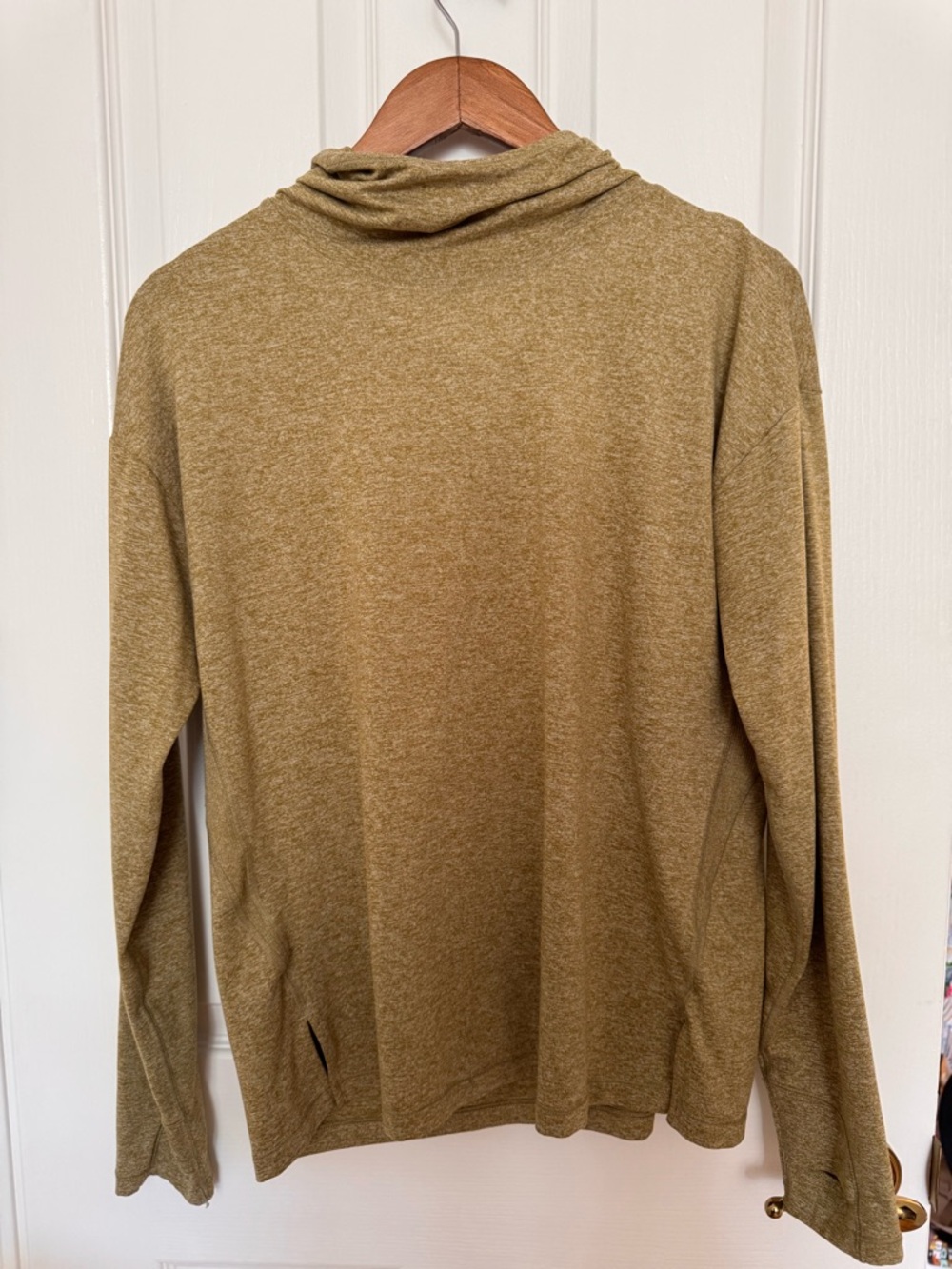 Athleta Olive-Tan Lightweight Long Sleeve Turtleneck